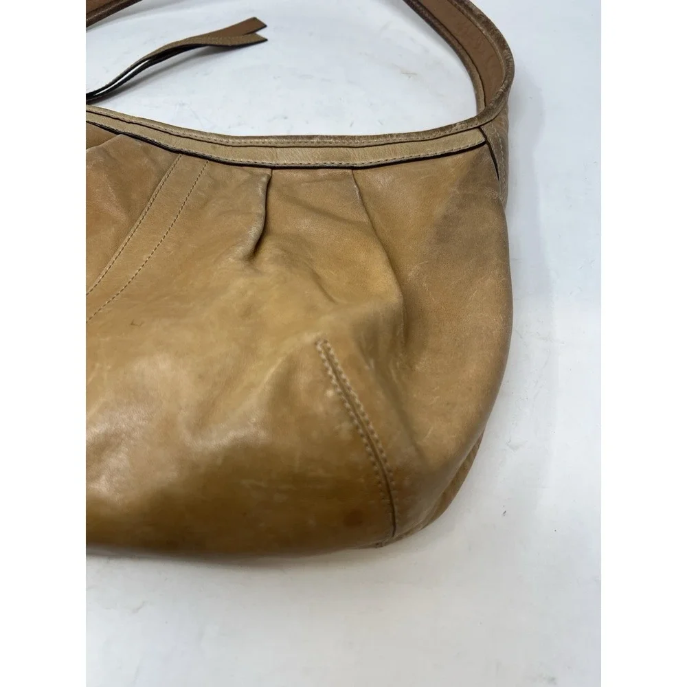 Vintage Coach Ergo Pleated Hobo Bag 12235 Y2K Full Grain Leather Tan Camel